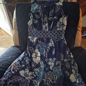 Floral Blue and White Dress